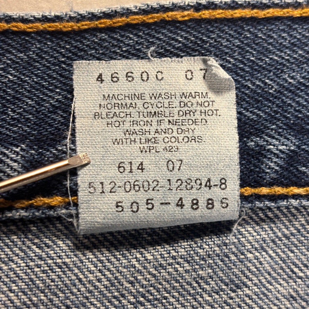 USA VTG Levis 505 Jeans Mens W34 L32 Regular Fit Straight Leg Blue Denim - Picture 5 of 12